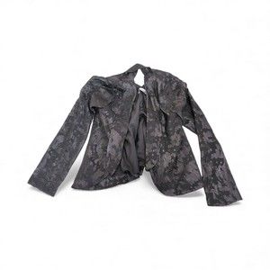 BCBGeneration Black Metallic Jacquard Open-Front Shrug‎ Sweater - M